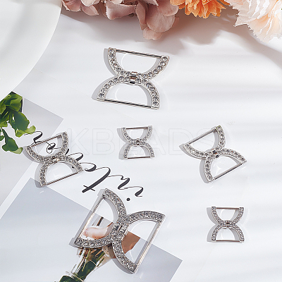 12Pcs 3 Styles Alloy Rhinestone Underwear Strap Adjustment Buckles FIND-WR0010-52-1