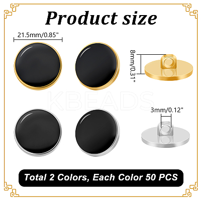 100Pcs 2 Colors Plastic Shank Buttons BUTT-GA0001-12B-1