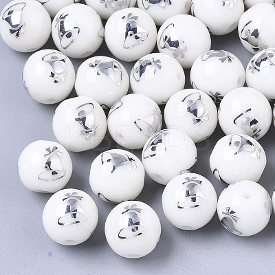 Christmas Opaque Glass Beads LS-EGLA-R113-06B-1