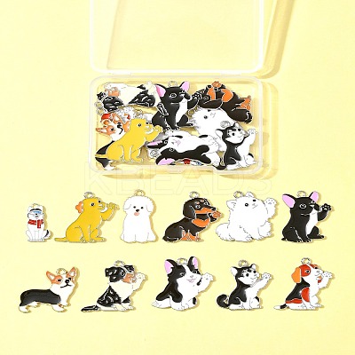 22Pcs 11 Styles Rack Plating Alloy Enamel Pendants FIND-FS0002-76-1