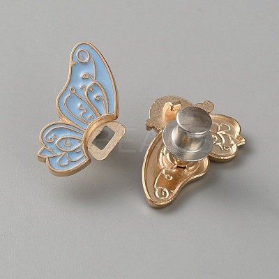Butterfly Shape Alloy Enamel Adjustable Jean Button Pins FIND-WH0609-81KCG-05-1
