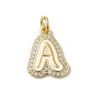 Brass Micro Pave Cubic Zirconia Pendants KK-K354-02G-A-1