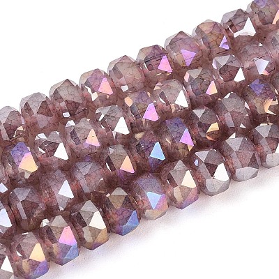 Anti-Tarnish Electroplate Glass Imitation Jade Beads Strands EGLA-T029-6mm-13E-1