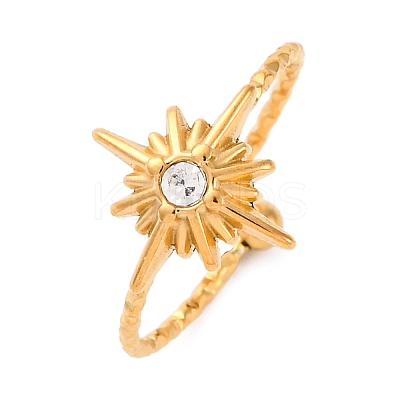 304 Stainless Steel Rhinestone Cuff Rings LS-RJEW-D306-23G-1