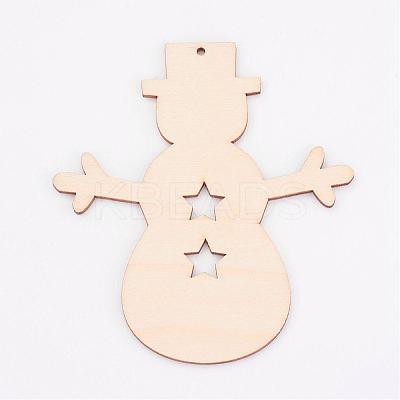 Undyed Wooden Pendants WOOD-K005-14-1