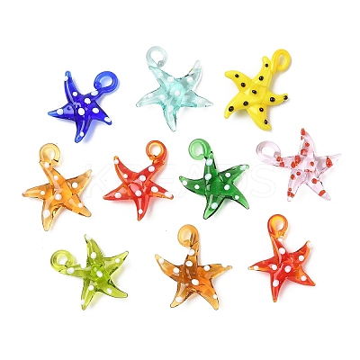 5Pcs Handmade Lampwork Pendants LAMP-YW0001-85-1