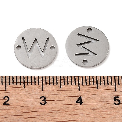 Non-Tarnish 201 Stainless Steel Hollow Flat Round Links FIND-R149-03W-P-1