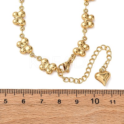 304 Stainless Steel Butterfly Link Chain Necklaces for Women NJEW-G178-07G-1