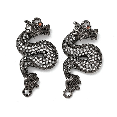 Brass Micro Pave Cubic Zirconia Links Connectors ZIRC-G157-46B-1