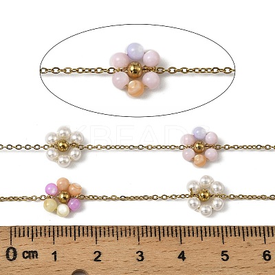 Handmade 304 Stainless Steel Beaded Chains CHS-L031-11G-03-1