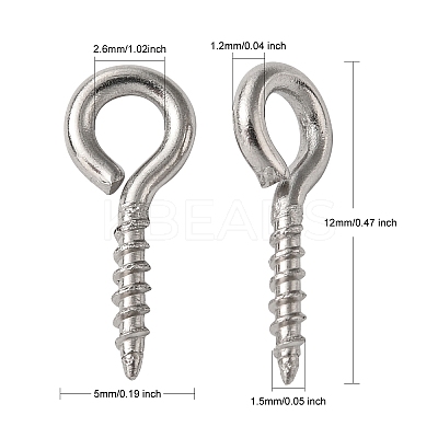 Tarnish Resistant 304 Stainless Steel Screw Eye Pin Peg Bails STAS-L234-165A-P-1