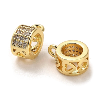 Brass Micro Pave Cubic Zirconia Tube Bails ZIRC-P112-03G-1