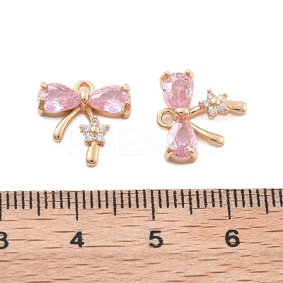 Brass Micro Pave Cubic Zirconia Pendants KK-B125-25G-1