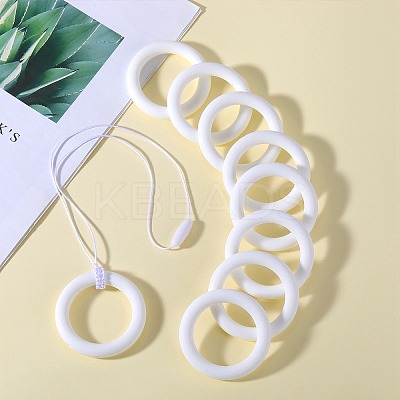 9Pcs Ring Food Grade Eco-Friendly Silicone Focal Beads JX895B-1