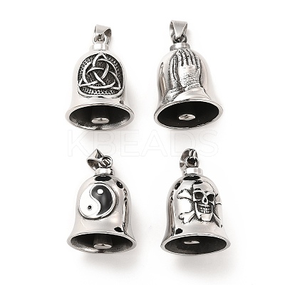 Tibetan Style 304 Stainless Steel Pendants STAS-K243-13AS-1