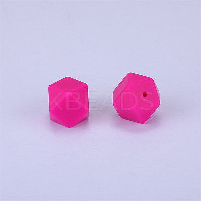 Hexagonal Silicone Focal Beads SI-JX0020A-35-1