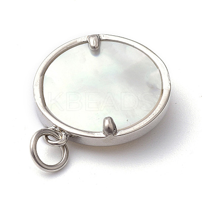 Rack Plating Brass Micro Pave Clear Cubic Zirconia Pendants ZIRC-L091-084P-1
