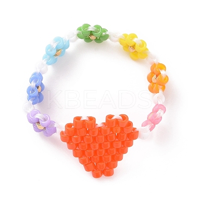 Glass Seed Beaded Finger Rings RJEW-MZ00003-1