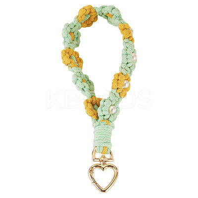 Cotton Braided Flower Pendant Decorations AJEW-TAC0030-032G-05-1