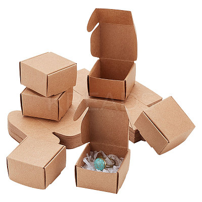 Square Folding Kraft PaperJewelry Storage Boxes CON-WH0089-46A-1