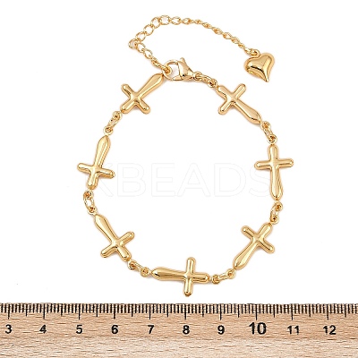 304 Stainless Steel Cross Link Chain Bracelets BJEW-D359-13B-G-1