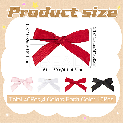 Bowknot Polyester Alligator Hair Clips AJEW-CP0008-35B-1
