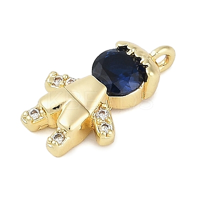 Rack Plating Brass Micro Pave Cubic Zirconia Pendants KK-H509-37G-01-1