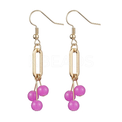 Imitation Jade Glass Dangle Earrings EJEW-JE05924-04-1