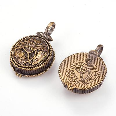 Brass Locket Pendants KK-K176-14AB-1