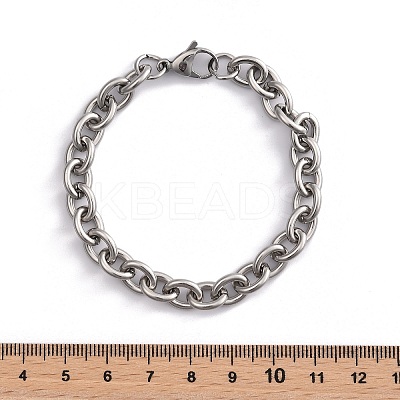 Tarnish Resistant 304 Stainless Steel Cable Chain Bracelets BJEW-I238-09P-1