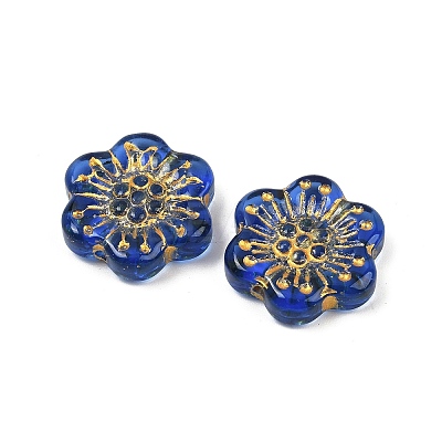 Baking Paint and Golden Metal Enlaced Glass Beads DGLA-T004-09K-1