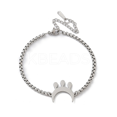 Moon 304 Stainless Steel Link Bracelets BJEW-M097-02P-1