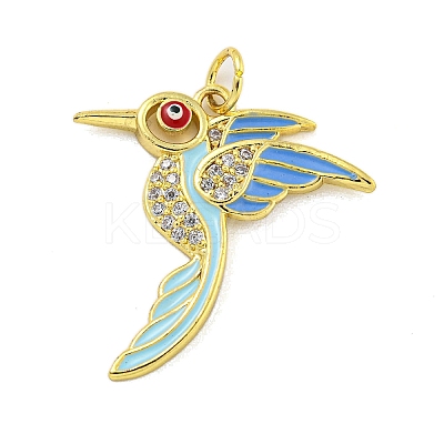 Brass Micro Pave Clear Cubic Zirconia Pendants KK-R159-14D-G-1