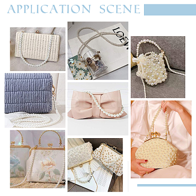 2Pcs ABS Plastic Imitation Pearl Beaded Bag Straps AJEW-PH0003-99B-1