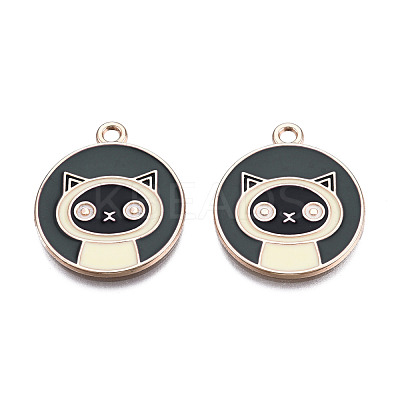 Alloy Enamel Kitten Pendants ENAM-S115-075-1