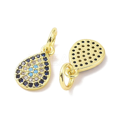 Real 18K Gold Plated Brass Micro Pave Cubic Zirconia Pendants KK-L209-043G-01-1