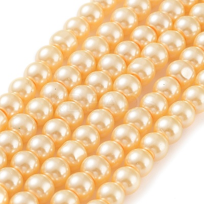 Baking Paint Pearlized Glass Pearl Round Bead Strands X-HY-Q003-6mm-61-1