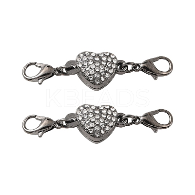 Alloy Crystal Rhinestone Magnetic Clasps ALRI-YW0001-10B-1