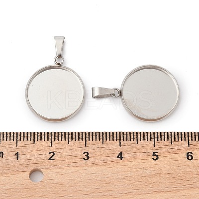 304 Stainless Steel Pendant Cabochon Settings STAS-I328-01F-P-1