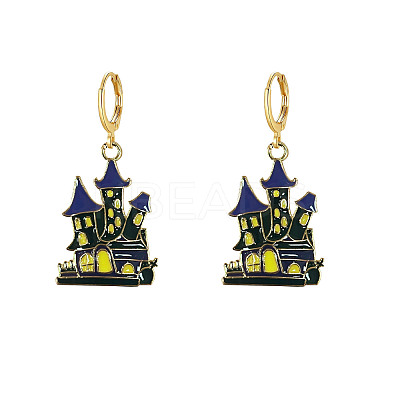 Halloween Alloy Enamel Hoop Earrings FS-WG6BEC1-05-1