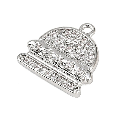 Brass Micro Pave Clear Cubic Zirconia Pendants KK-L238-16P-1