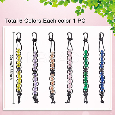 6Pcs Polyester & Spandex Cord & Resin Golf Beads Count Stroke Score Counter HJEW-DR00175-1