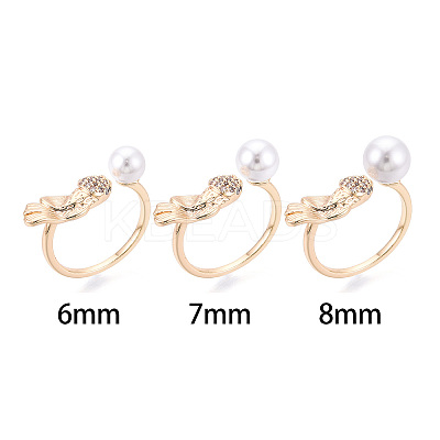 Fish Brass Micro Pave Clear Cubic Zirconia Cuff Ring Settings KK-T076-52G-1