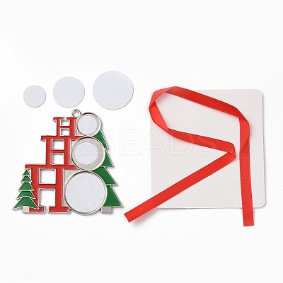 Christmas Themed Sublimation Blank Alloy Pendant Decorations LS-DIY-L070-01B-1