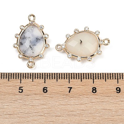 Natural White African Opal Faceted Connector Charms G-K347-07G-04-1