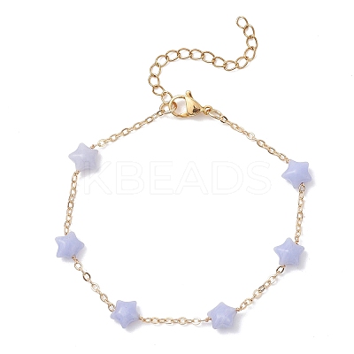 Natural Mixed Gemstone Beaded Link Bracelets BJEW-JB12851-1