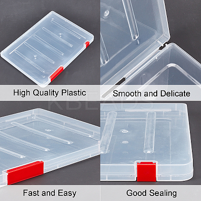 3 Pcs 3 Colors Portable Transparent Plastic A4 File Box CON-PH0002-28B-1