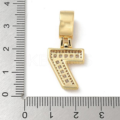 Brass Clear Cubic Zirconia European Dangle Charms KK-R003-01G-07-1