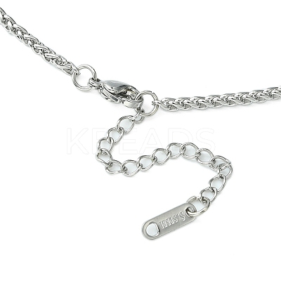304 Stainless Steel Wheat Chain Necklace for Men Women NJEW-YW0001-17-1