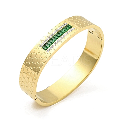 304 Stainless Steel Pave Cubic Zirconia Hinged Bangles for Women BJEW-D044-04G-01-1